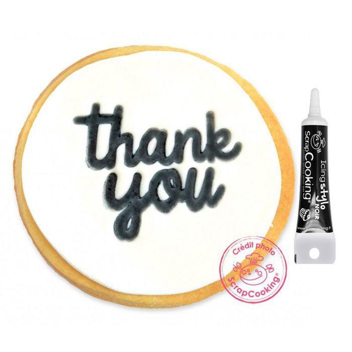 Feutre pinceau alimentaire noir + Stylo de glaçage noir