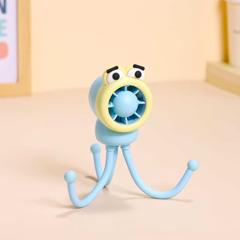 Cartoon Octopus USB Fan & Phone Holder: Portable Desktop Ornament & Handheld Mini Fan Cartoon Hot Sale