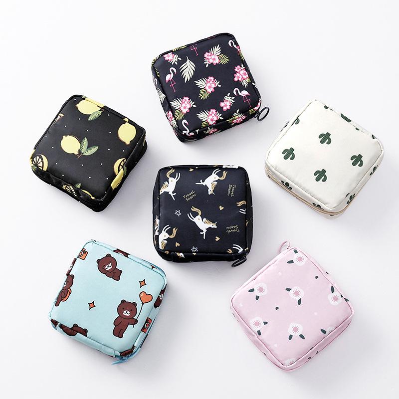 Cartoon Sanitary Napkin Storage Bag Thickened Travel Sanitary Pad Storage Pouch Sanitary Pad Bag