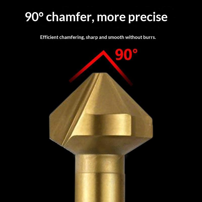 Chamfering End Mill Cutter 90 Degree 3 Flute Round Shank Long Lasting Sharpness for Metal Wood Edge Processing
