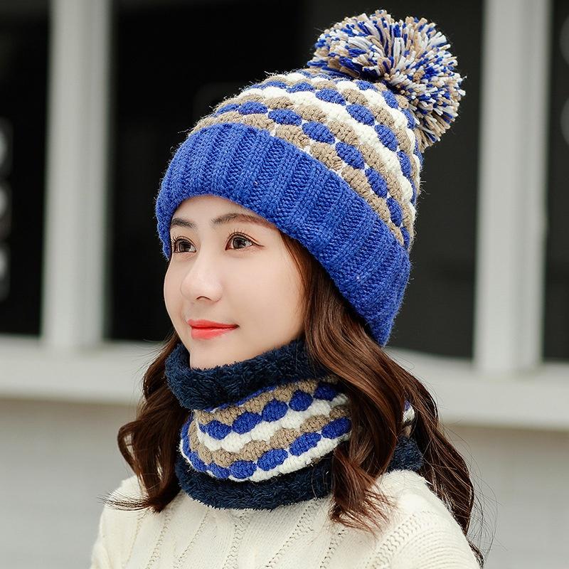 Wintermode Baumwolle Strickmütze & Schal Charme Frauen Weiche Kappen Outdoor Sport Hüte