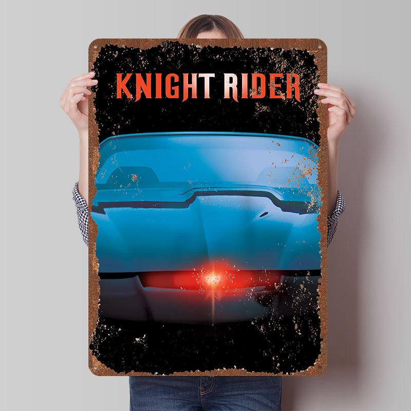 Knight Rider Print Tinplate Posters Customizable Wall Art Retro Vintage Metal Tin Signs for Desk Decor Home Decorations House