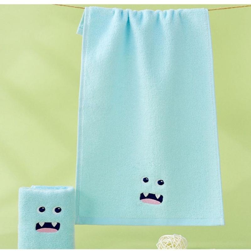 4pcs Set of 4 Small Monster Face Towels, Thick Soft Non Shedding Coral Fleece, Perfect for Bathroom Use