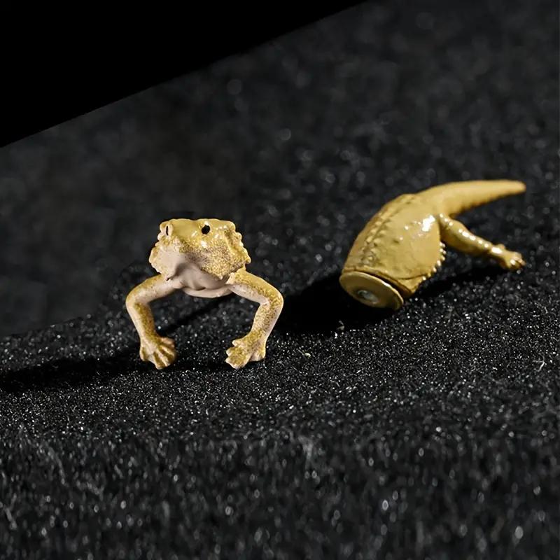 1szt. Kreatywna moda zwierzęca jaszczurka stadniny kolczyki-świąteczne kolczyki dla mężczyzn biżuteria akcesoria