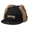 Flight Cap GONZ LOGO Flight Free Shipping [Thrasher] Flat-brimmed (MAG LOGO, Earflaps) [24TH-C56 / Cap] Hat, Warm, Black,