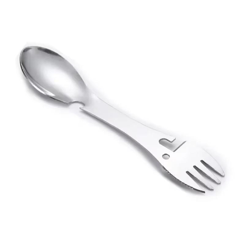 Outdoor Survival Tools 5 In 1 Camping Multi-Functional EDC Practical Kit Fork Knife Spoon Bottle/Can Opener