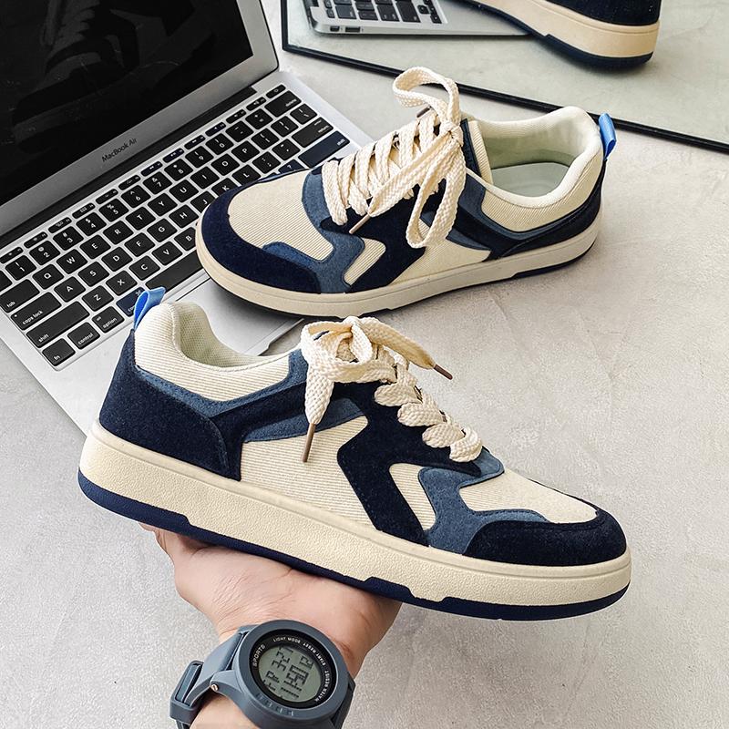 Spring canvas shoes men's low-top trendy versatile niche shoes men's trendy shoes breathable youth casual board shoes