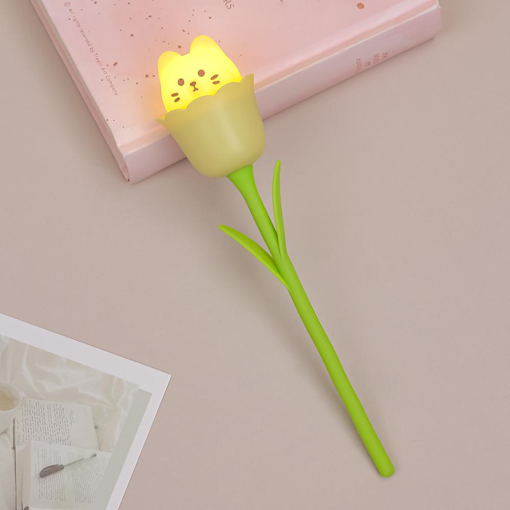 Creative Flower Shape Night Light Cartoon Animal Usb LED Table Lamp Cute Bedside Bedroom Ambient Lights Ornament Kids Toy Gift