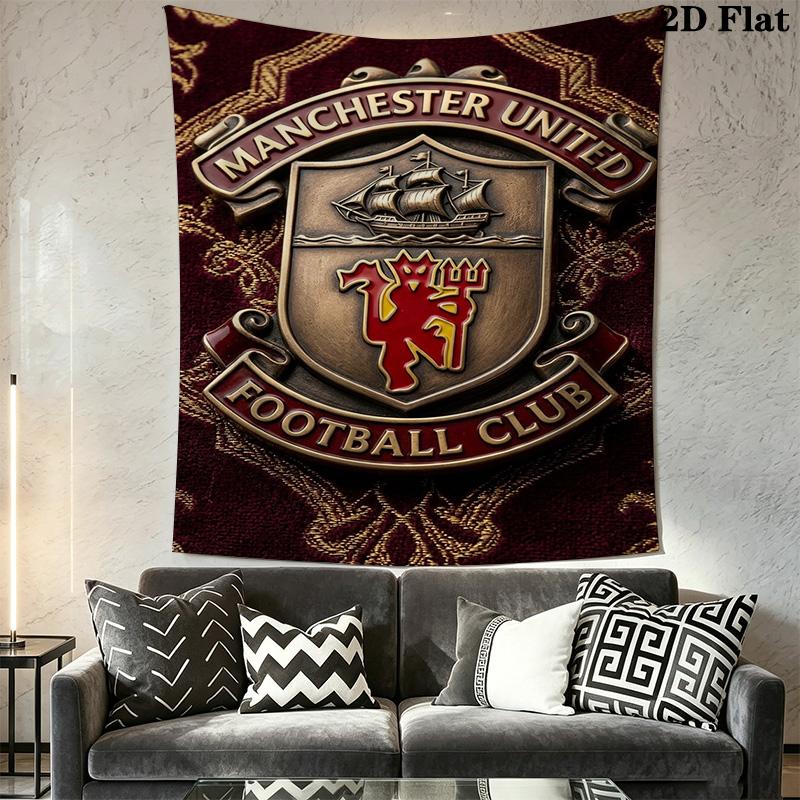Manchester Crest Smoke Tapestry Wallmounted Fashion Print Home Decor Wall Covering Decoration Atmospheric Background Cloth