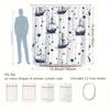 1pc Nautical Star Pattern Shower Curtain, 70. 8x70. 8 Inches, Polyester Fabric, Bathroom Decor, Includes 12 Hooks