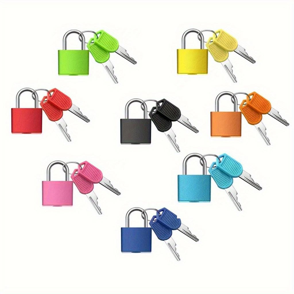 6Pcs Suitcase Lock Small Strong Padlock With 2 Key Travel Tiny Suitcase Anti-Theft Lock Drawer Diary Colored Plastic Case Lock