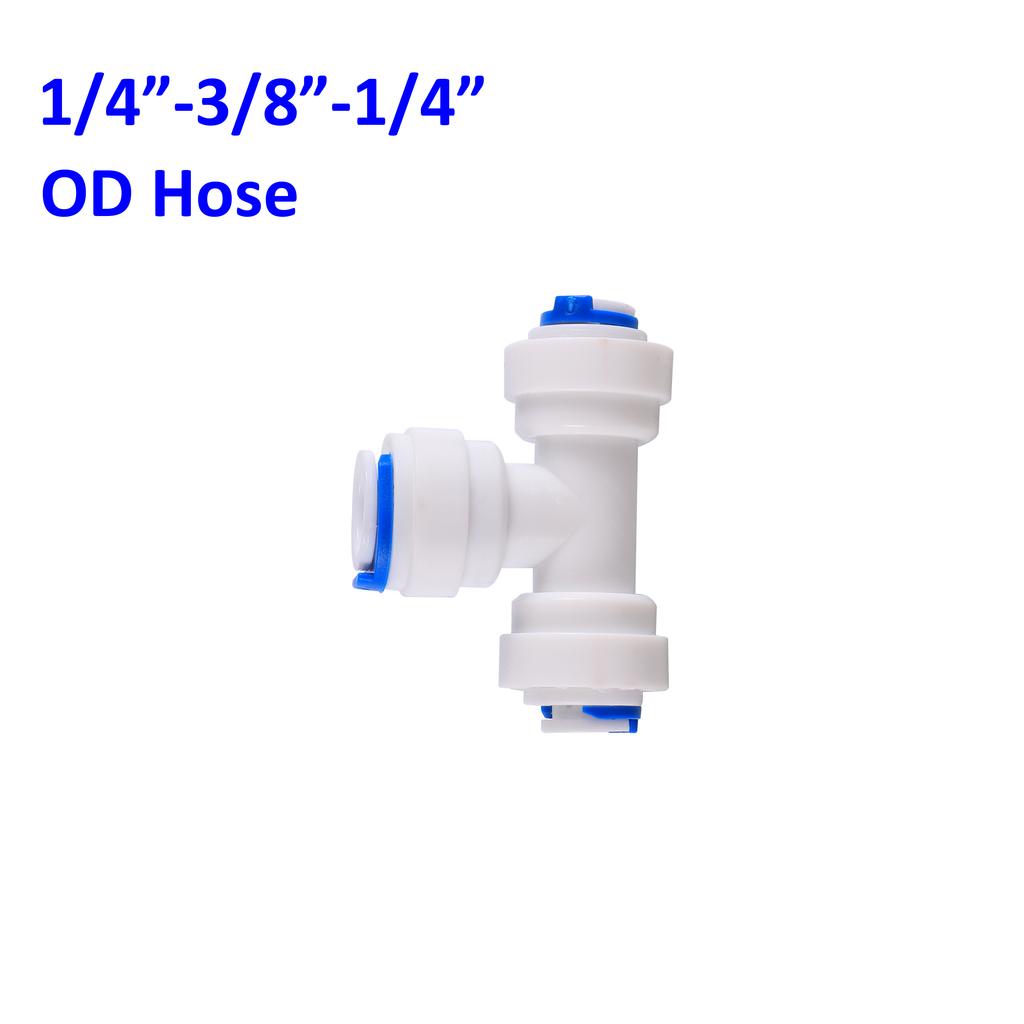 Reverse Osmosis Quick Coupling 1/4 3/8 Hose Connection Tee Y Connector 2 Way Equal Elbow Straight RO Water Plastic Pipe Fitting