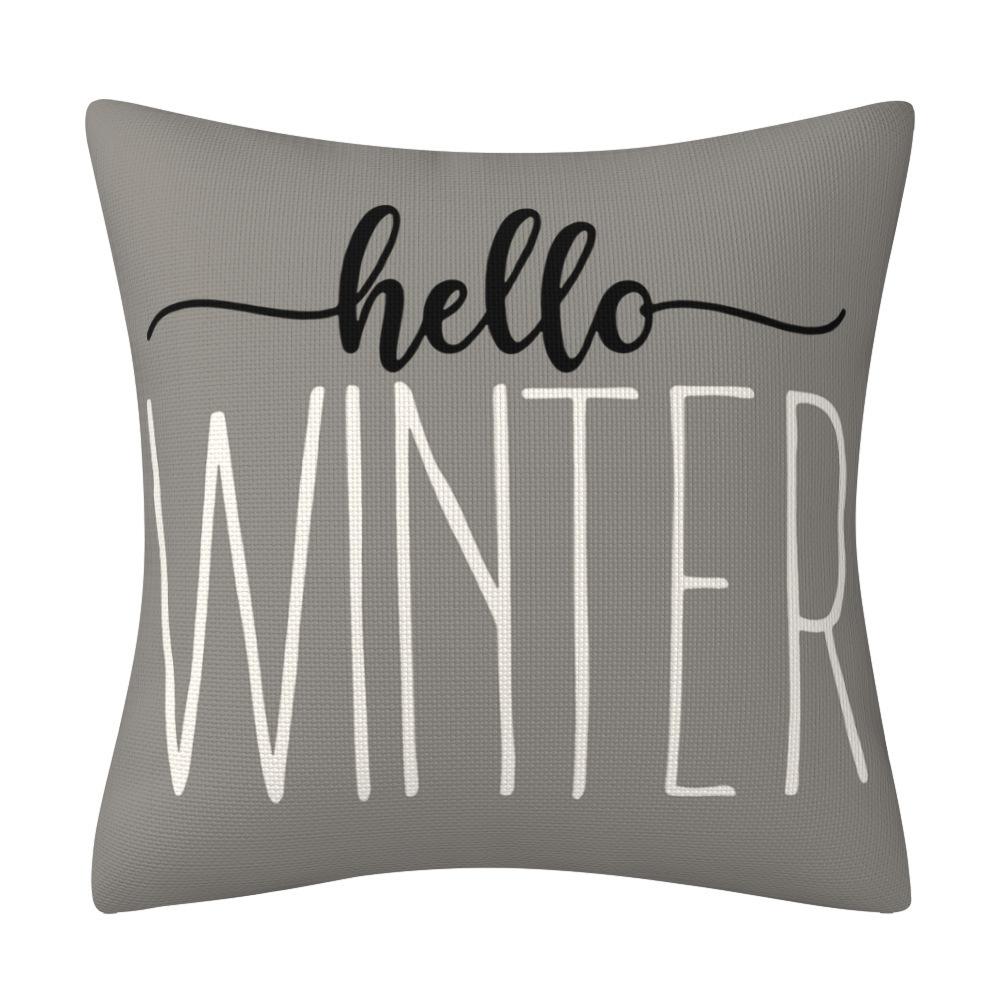 Christmas Black and White Plaid Linen Pillow Case Decoration Sofa Cushion Household Supplies Pillow Case