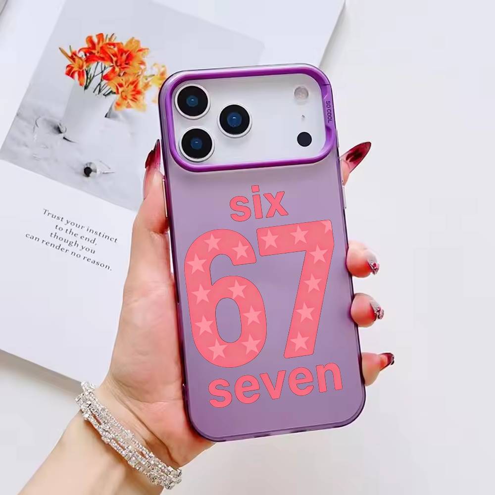 

67 six seven 67 Phone Case For iPhone 17,16,15,14,13,12,11,Pro Max,Plus Candy Silver Cover iPhone16plus