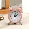 Mini Retro Twin Bell Alarm Clock Simple Desktop Wake Up Clock Small Desk Clock For Students Bedroom Office Home Table Decor