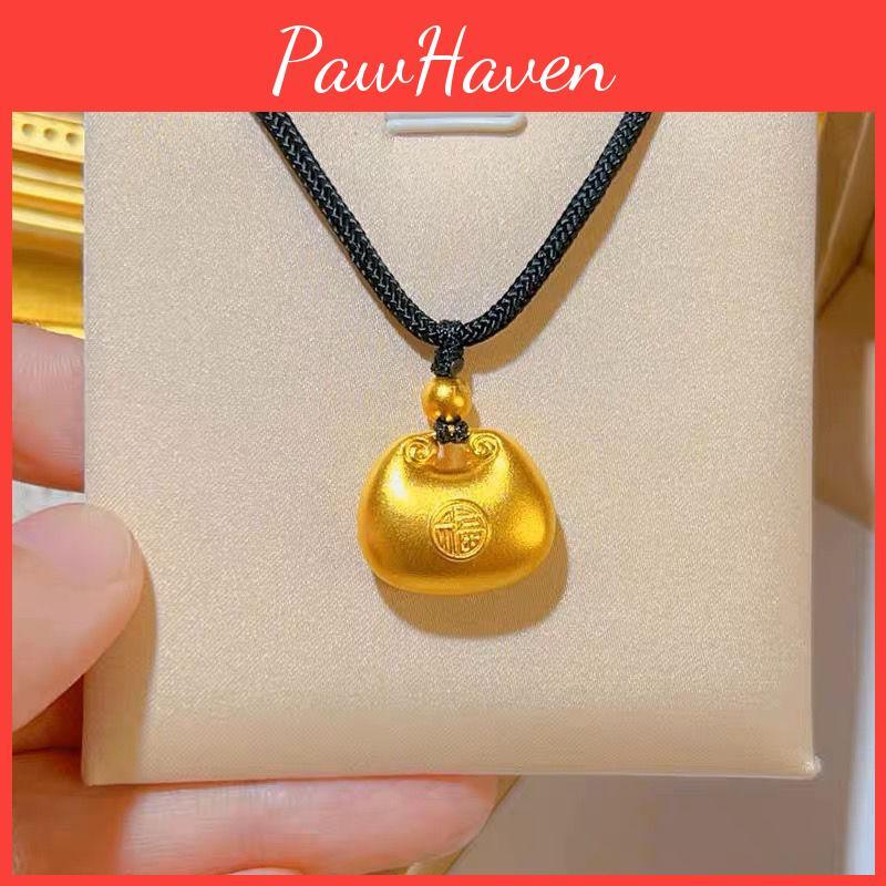 Popular Black Lucky Fat Pendant Necklace For Women Stylish And High-end Geometric Design Alloy Material