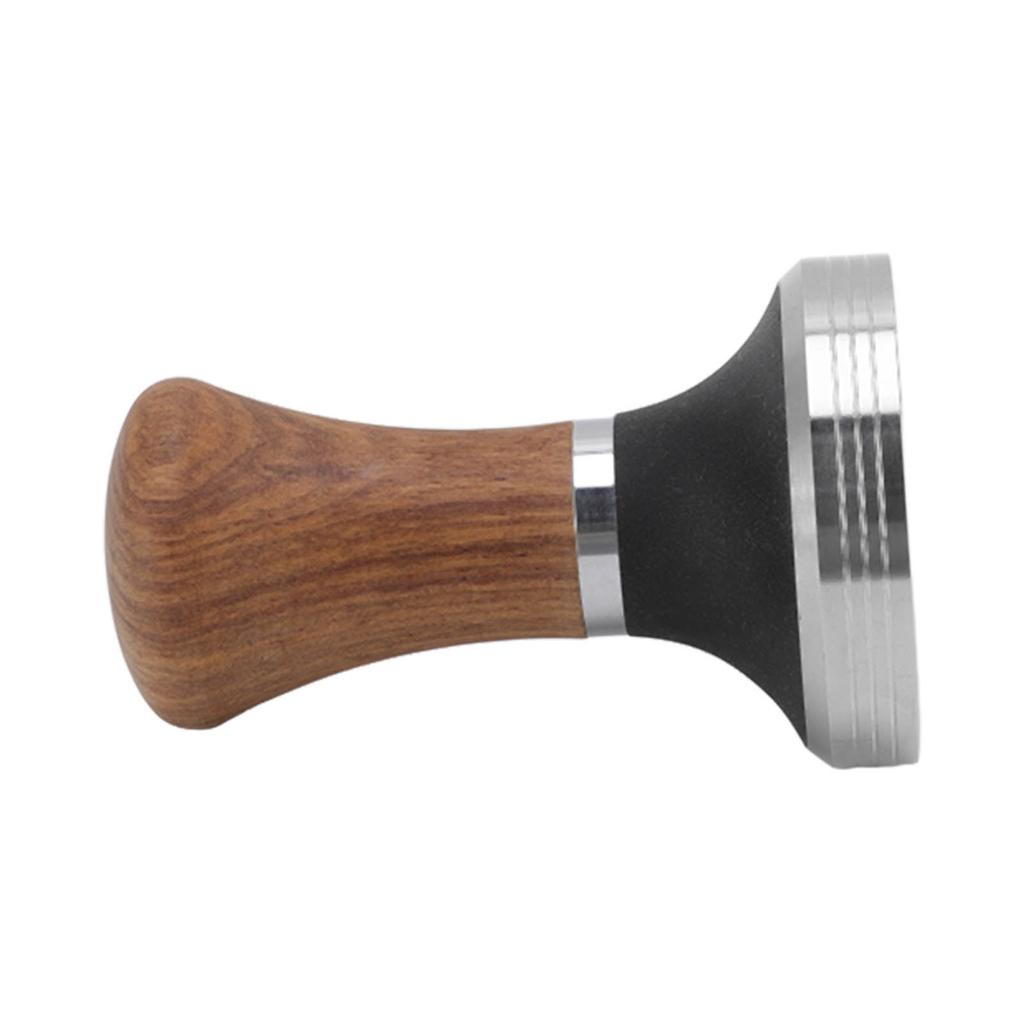 Coffee Tamper Stainless Steel Flat Bottom Coffee Hand Tamping Tool with Wooden Handle