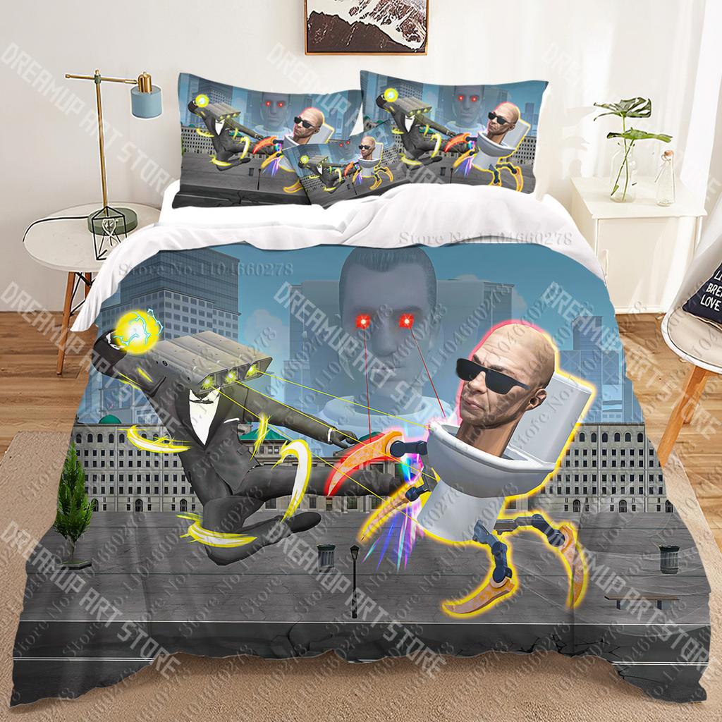 Skibidi Toilet Arale 3D Bedding Sets Print Duvet Cover Adults/ Children Bed Comforter Birthday Gift Dropshipping