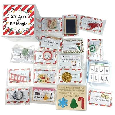 Weihnachten 24 Tage Elf Kit Elf Abenteuer Kit 2024 Lustige Elf Szenen Idee Kit Kreative Weihnachten Countdown Geschenk Elf Aktivitäten Requisiten