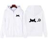 Women Cute Cat Zipper Hooded Autumn Winter Women Casual Outdoor Sports Long Sleeve Fleece Sweatshirts Jacket Coat