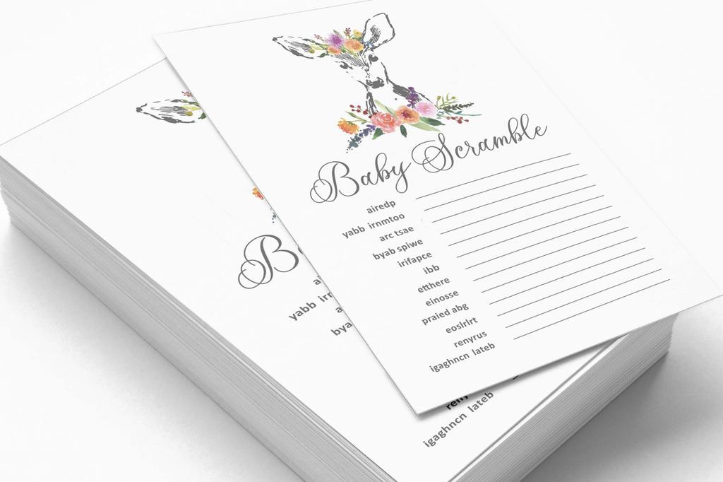 Inkdotpot 50 BabyA  AlphabetA  ABCA  GameA  Deer Animal Baby Shower Game Gender Neutral Party