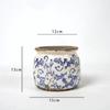 Retro Blue & White Distressed Ceramic Succulent Pot – Simple Decorative Vase for Green Plants & Flowers
