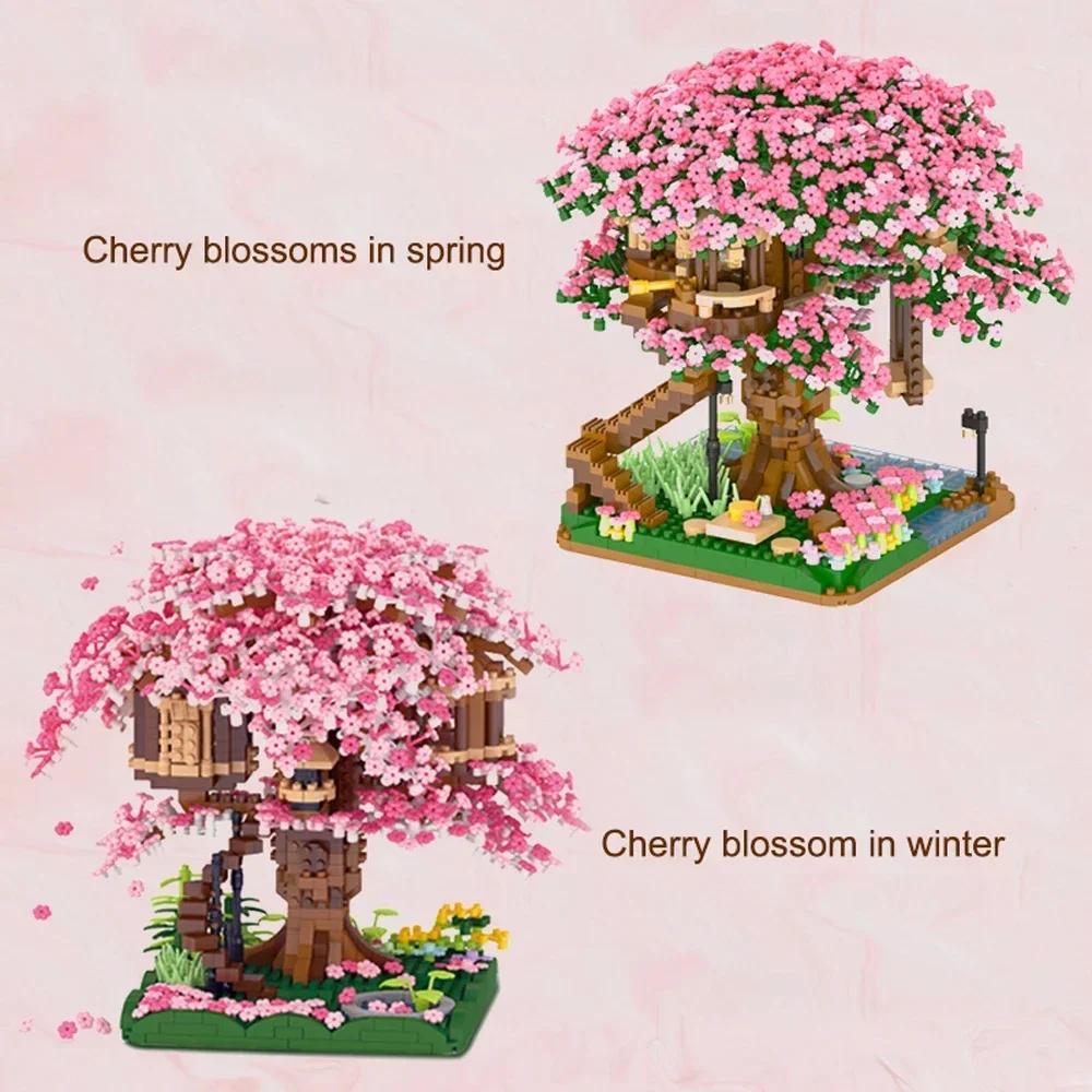 Purple Blossom Sakura Tree Micro Mini Building Blocks Toys Perfect Gift Multiple Styles Office & Home Decor Challenging Bricks