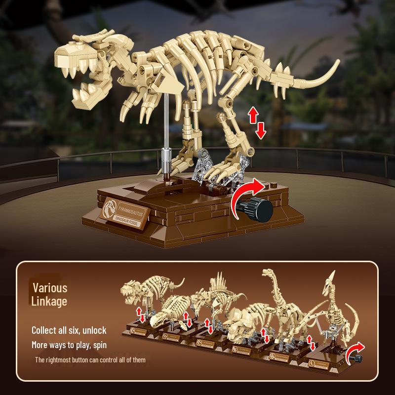 Dinosaur Skeleton Building Blocks: Movable Display Model for Children's Educational Toy