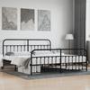 VidaXL Metal Bed Frame with Headboard-Footboard Black 200x200 Cm 352603