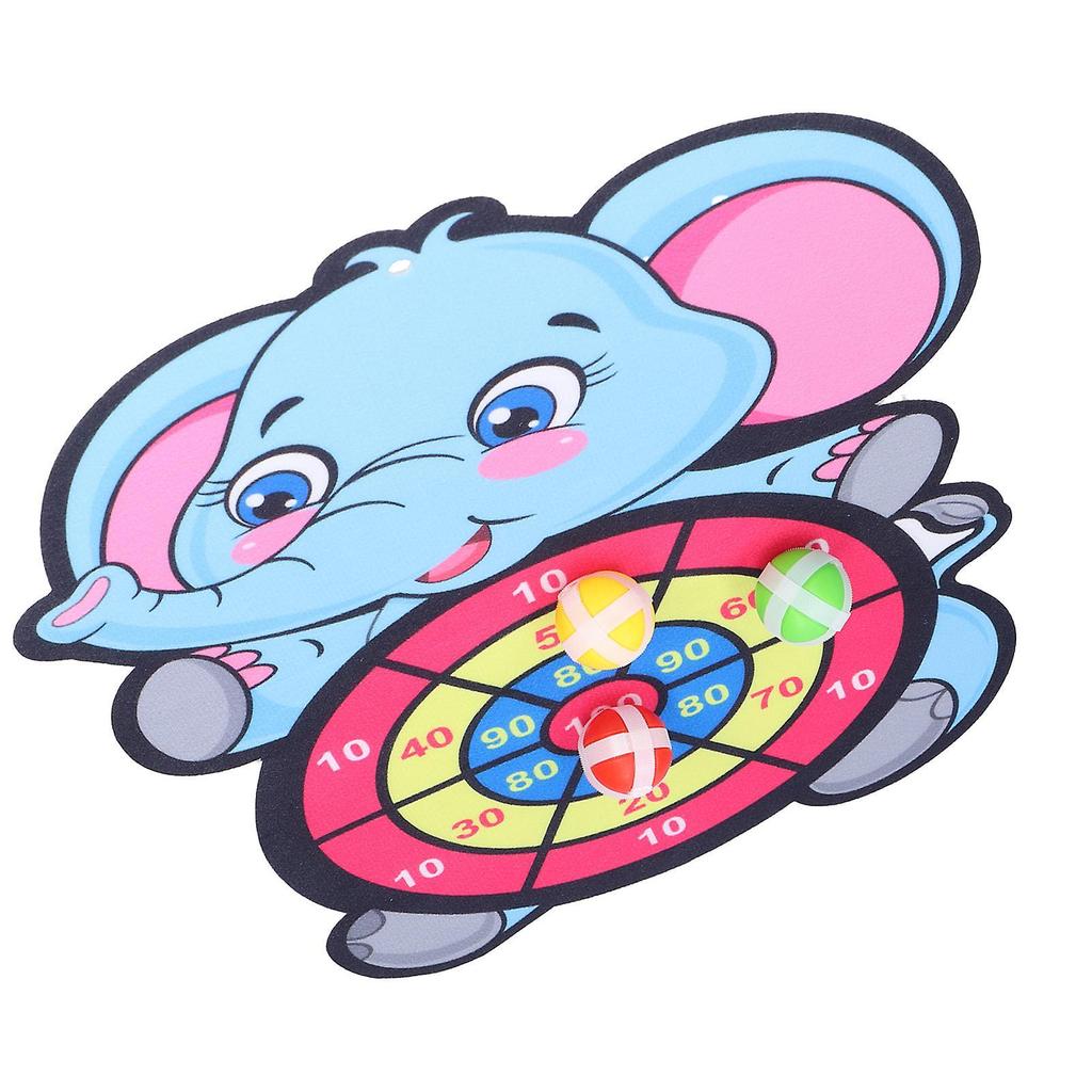 Dartboardwith Stick Balls Children Elephant Dartboard Set Hook and Loop Dartboard with 3 Stick Balls and Hooks Hookand Loop Dartboard Set