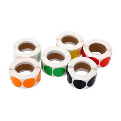 6 Rollen 3000 Stück Runde Aufkleber 1 Zoll Farbige Punktaufkleber Selbstklebende Etiketten Beschreibbares Beschichtetes Papier für Inventurdatei Heimorganisation 6 Farben