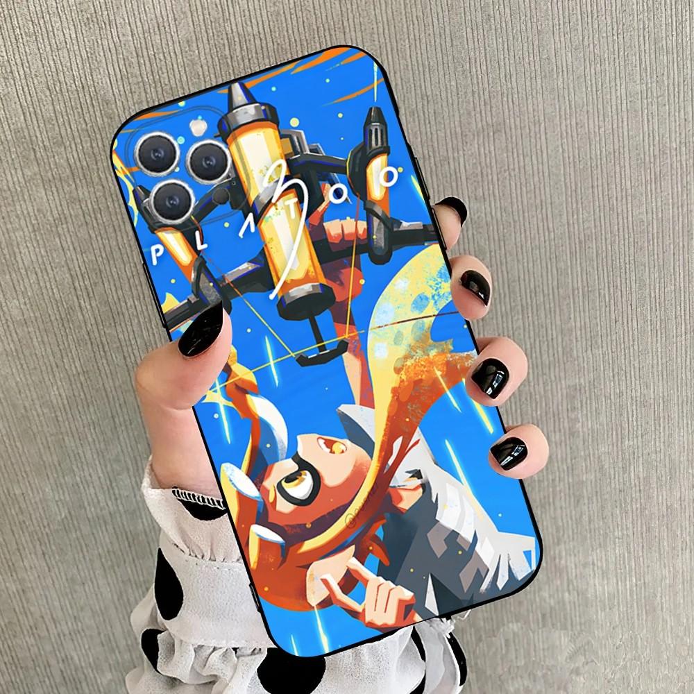 Game S-Splatoon 2 3 Phone Case For iPhone 15,14,13,12,11,Plus,Pro Max,XS,X,XR,SE,Mini,8,7 Soft Silicone Black Cover