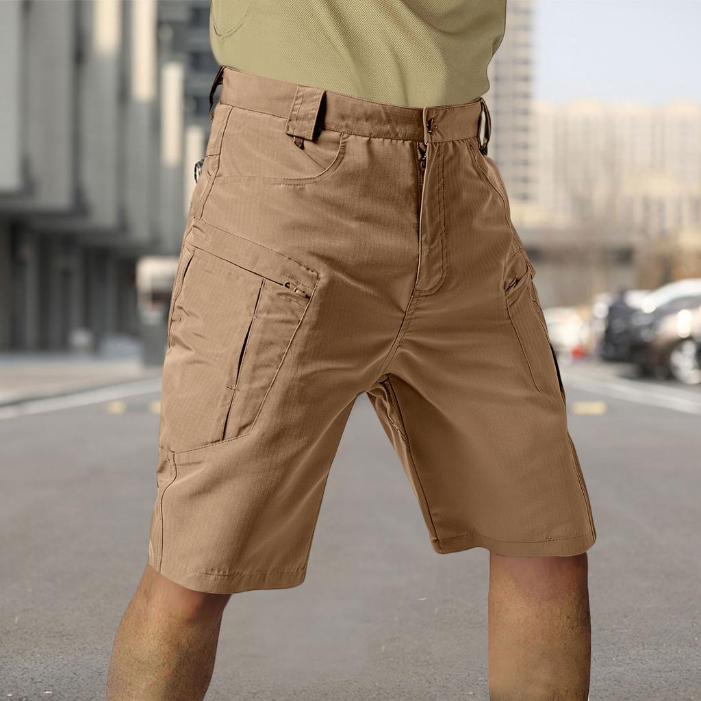 Men's  Ripstop Utility  Cargo Shorts - Multi-Pocket, Abrasion-Resistant, Breathable - Hiking, Camping, Construction