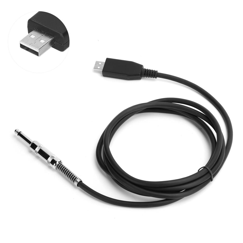 USB-Gitarrenkabel USB-Stecker auf 6,35-mm-Mono-Stecker Kabel Gitarre Bass zu PC Aufnahme-Kabel