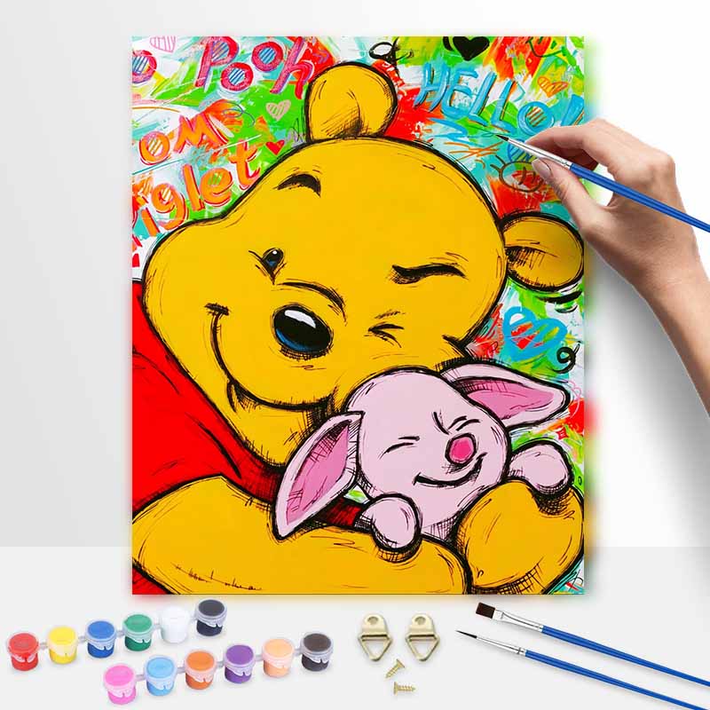 Disney Winnie The Pooh Digital Oil Painting Diy Coloring Handpainted Filling Home Decoration Gift Canvas Wall Art for Living Room Decor
