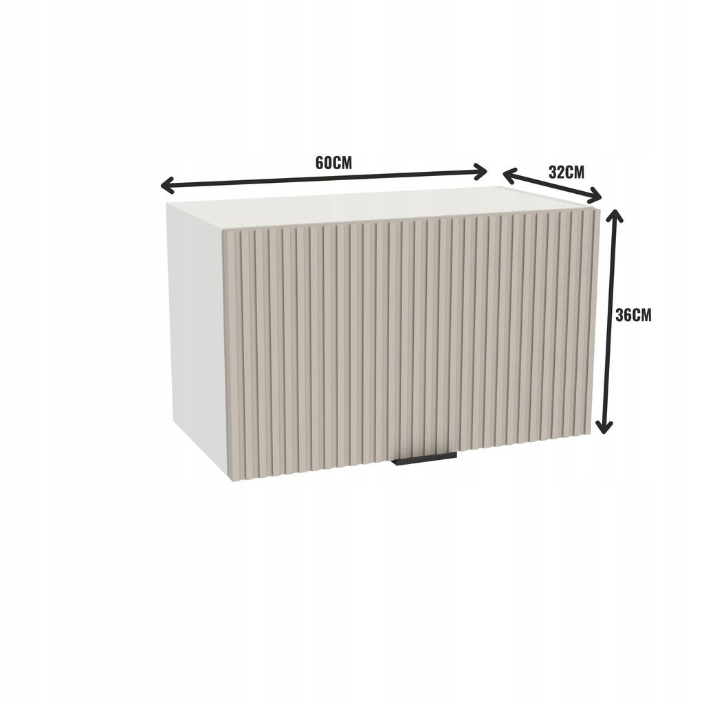 Upper Kitchen Cabinet 60/36 Vigo White Grooved Front Cashmere Matte