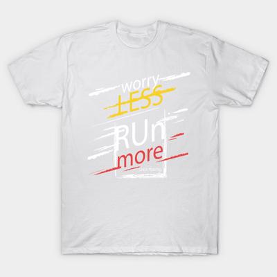 T Shirt Women Worry Less Run More Harajuku Print Kawaii Tshirt Summer Short Sleeve Female T-Shirt Top Tee