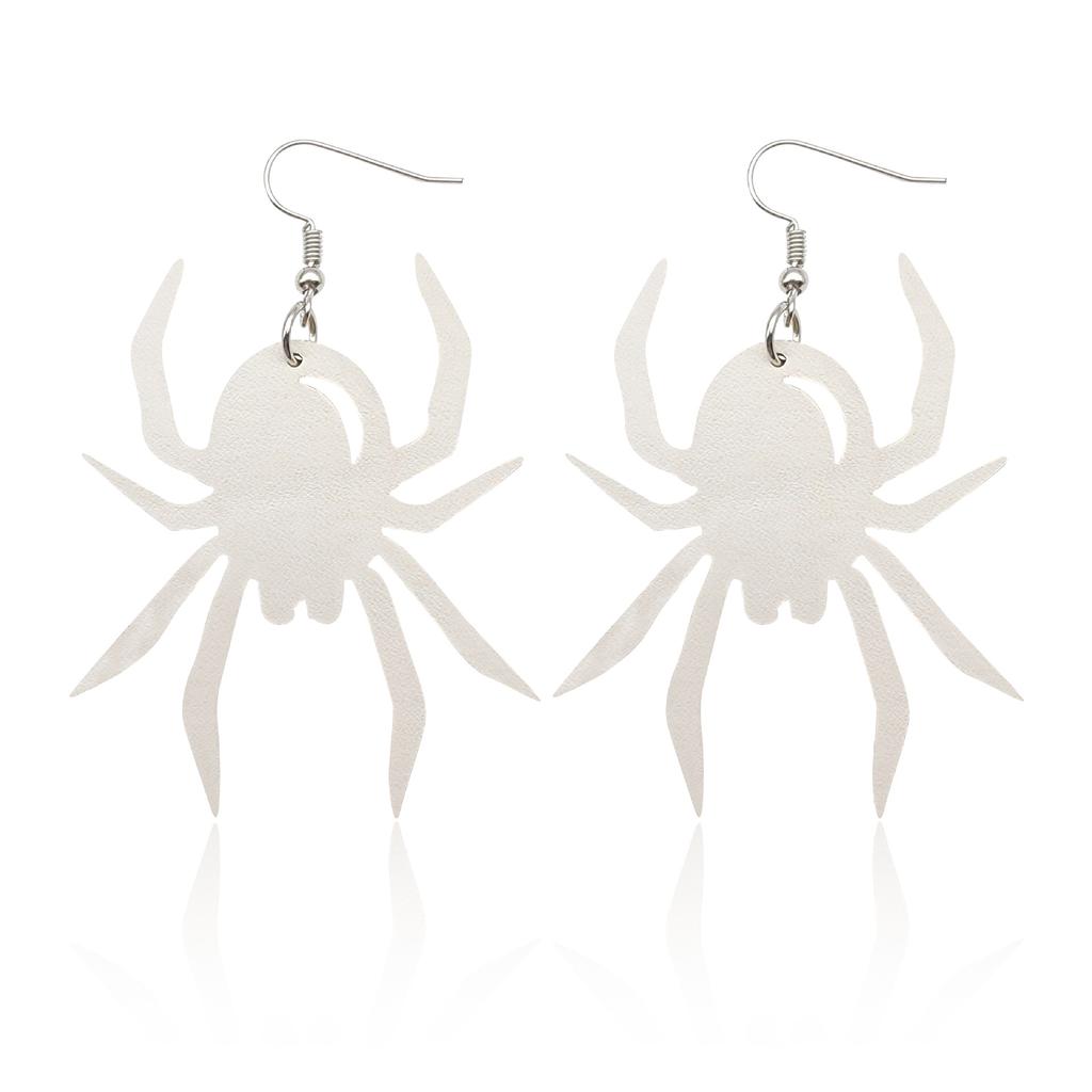Halloween Leather Earrings Pu Spider Sequin Earrings Independent Station Products