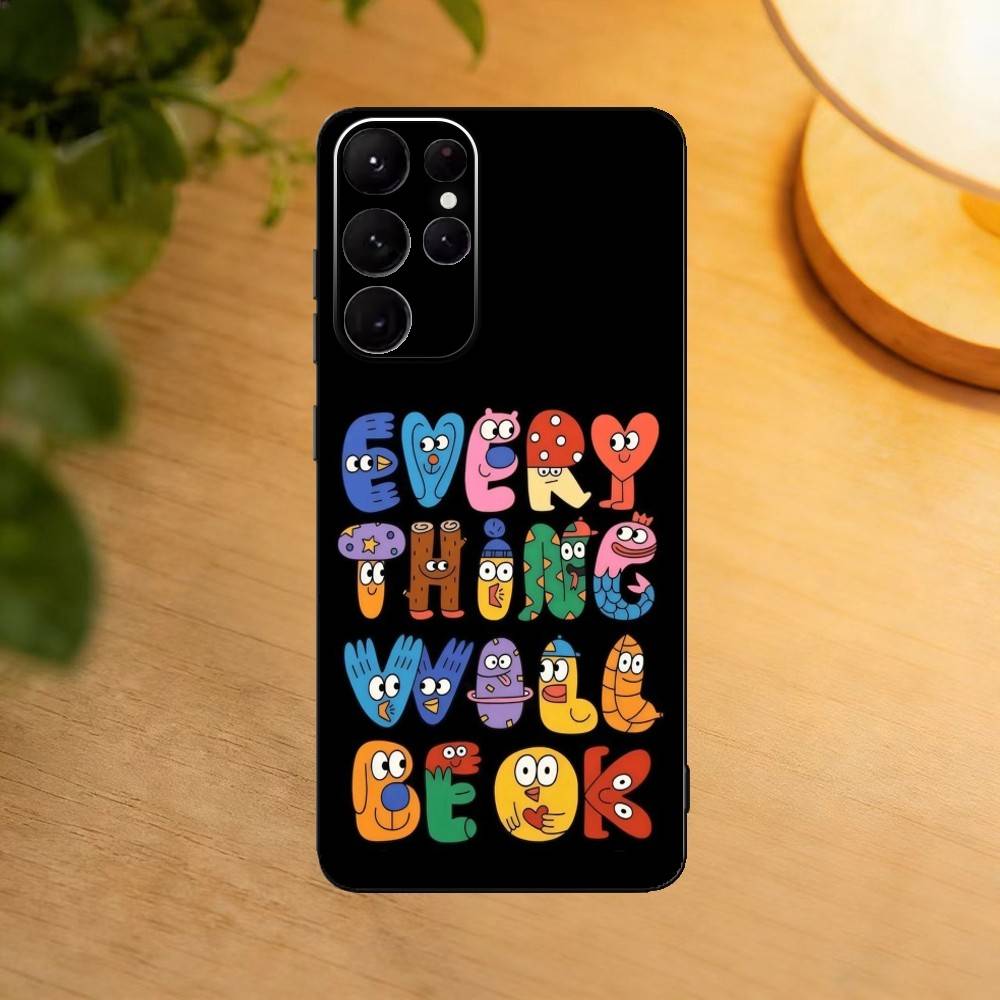 

Чехол для телефона Все Будет Хорошо для Samsung S25,24,21,22,23,30,Ultra,20,Plus,Fe,Lite,Note Мягкий Черный Чехол Samsung S26