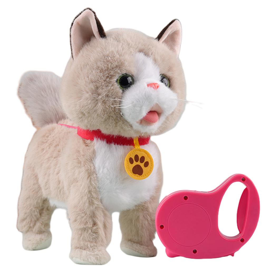 Stuffed Animals Realistic Robotic Puppy Tail Wagging Interactive Plush Robot Dog Soft Plush Barking Walking Dog Toy Kids Gift