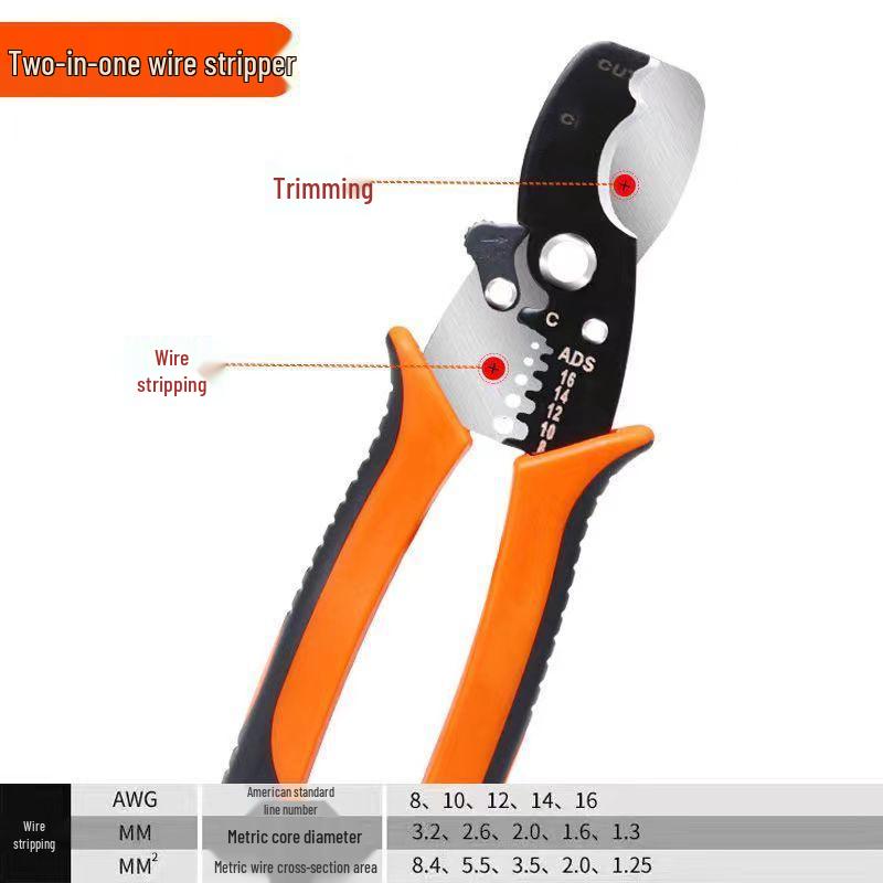 Craft Multifunctional Wire Stripper Electrician Pliers: Wire Stripping, Cutting, and Skinning Tool