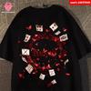 Amerikanisches Schmetterling Poker Print T-Shirt Herren Damen Sommer 2025 Neu 100% Baumwolle Paar Kurzarm T-Shirt Y2k Top Herrenbekleidung