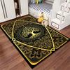 Golden Tree of Life Pattern Carpet with Black and Elegant Design Style Suitable for use as an anti-slip for living room bedroom sofas