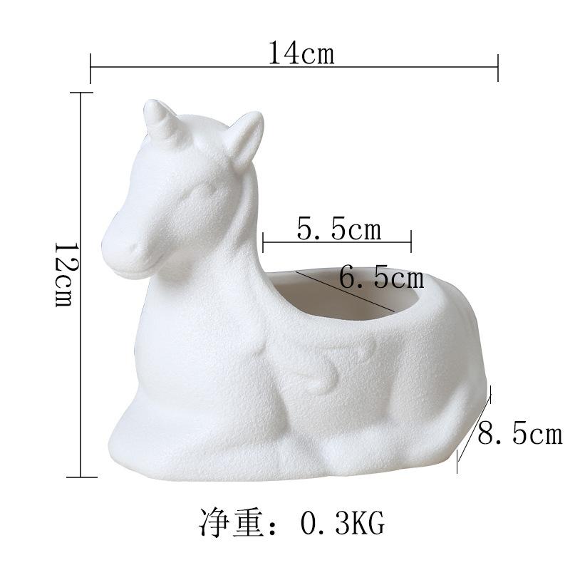 Simple White Creative Succulent Plant Flower Device Cartoon Animal Japanese New Ceramic Flower Pot