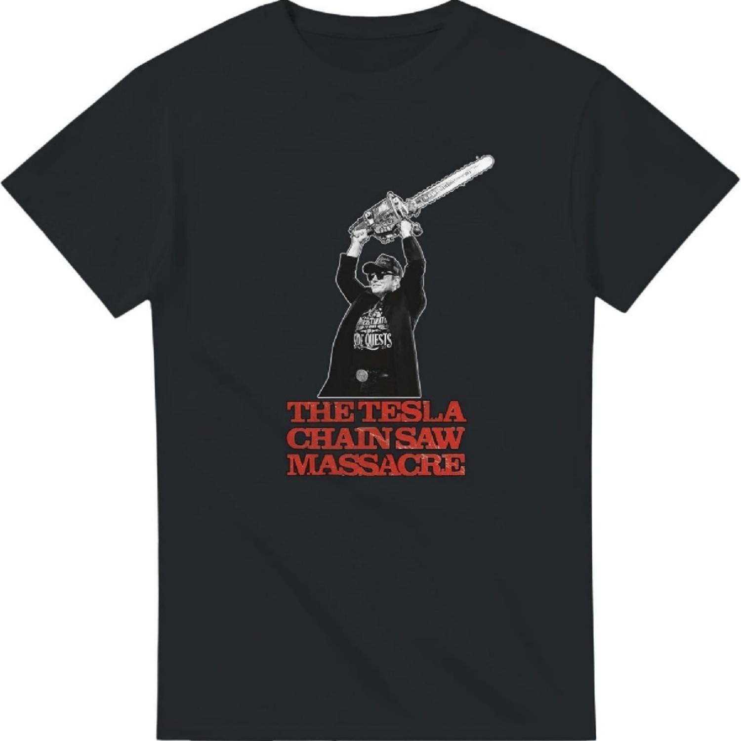 

The Tesla Chain Saw Massacre – Protest T-Shirt, Anti Fascist, Resist t-Shirt, Political Statement, pro Democracy, Anti Musk XXXXXL чорний