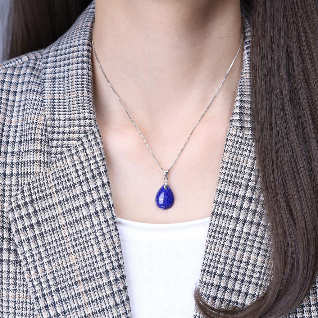 [COAI] Natural Lapis Lazuli Teardrop Birthstone Necklace for Women
