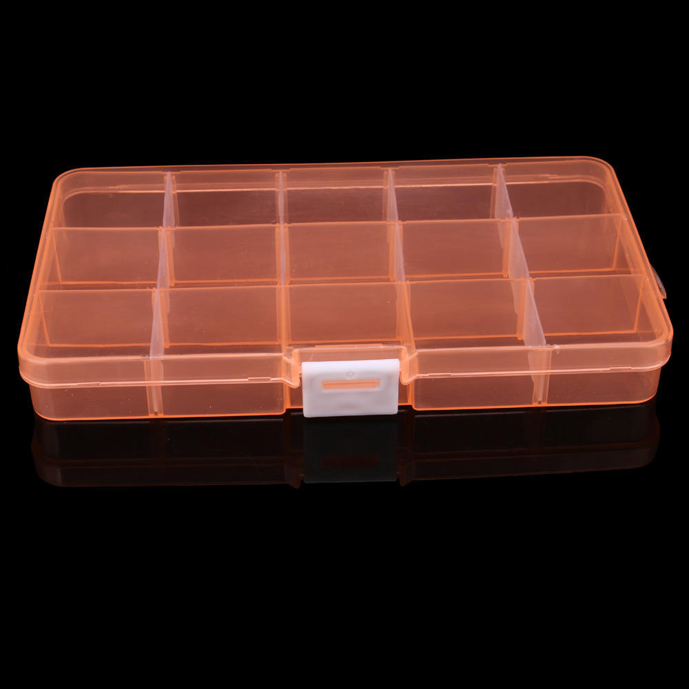Kunststoff 10 Slots verstellbare Schmuck Aufbewahrungsbox Fall Handwerk Organizer Perle