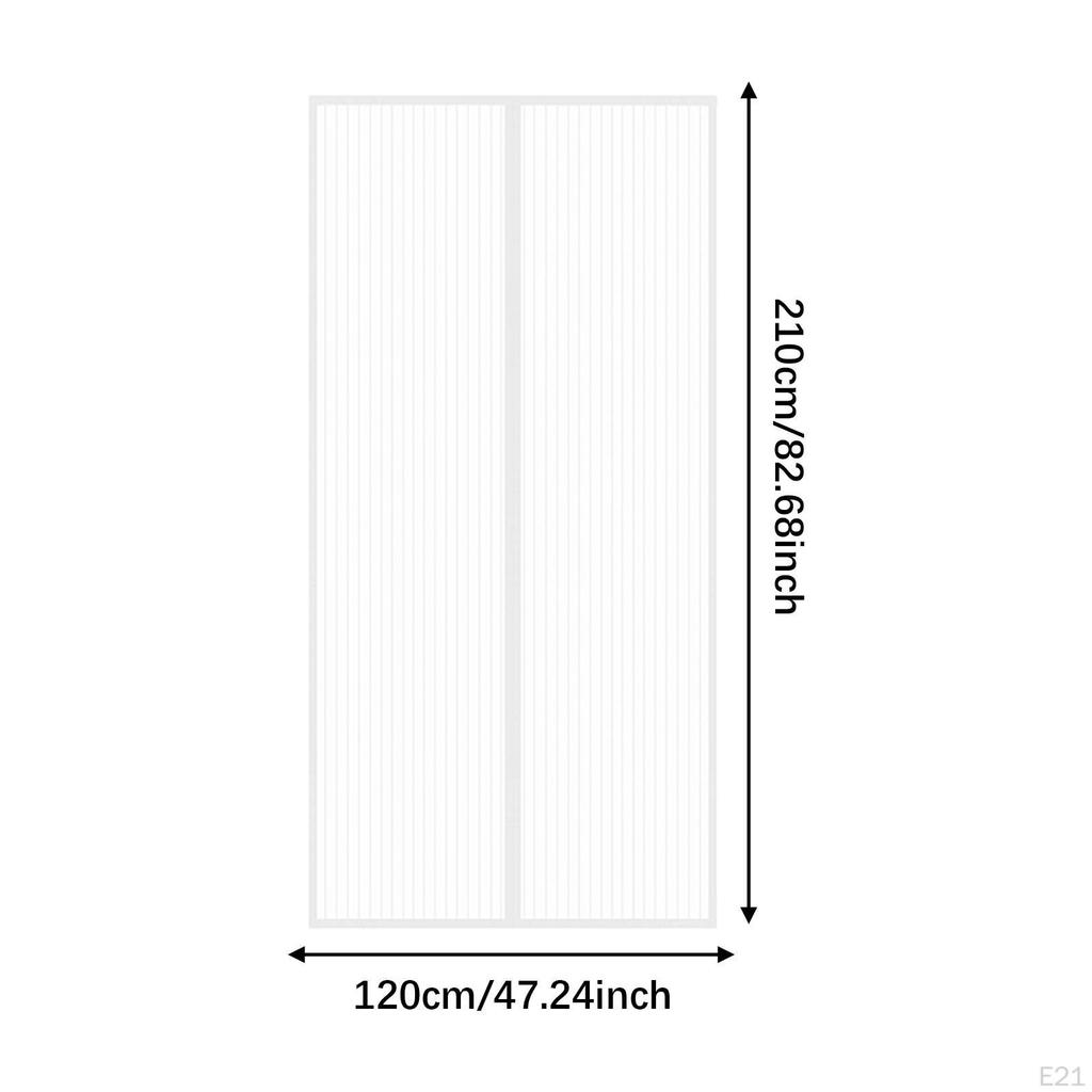 Magnetischer Türvorhang Selbstschließend Hält Fliegen Fern für Restaurant Küche Terrasse 80x210cm Schwarz