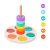 Montessori Wooden Children'S Early Education Foldable Rainbow Ring To Cultivate Color Cognition Coordination Pairing Column Toy