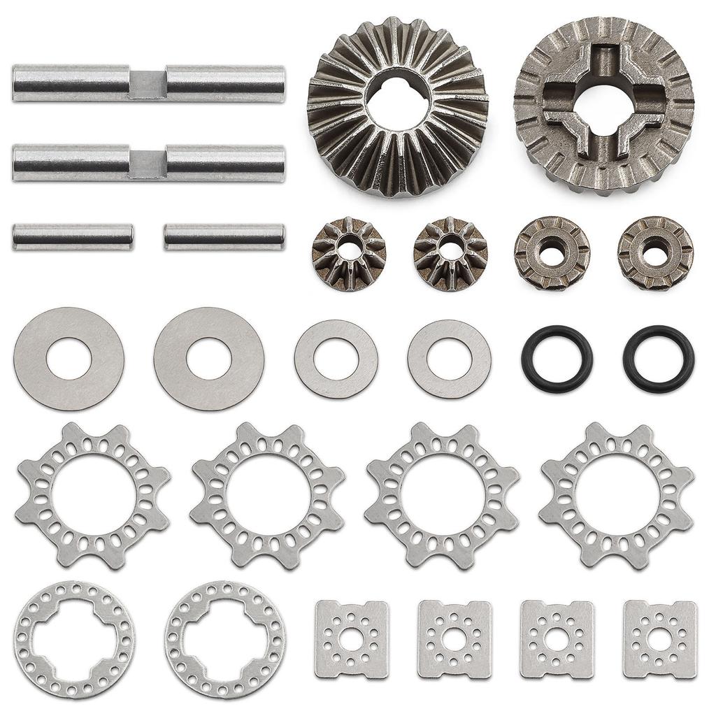 Metal Front and Rear Gear Differential Gear for 1/7 and 1/8 Truck Tractor Car Interior Parts Model Car Replacement